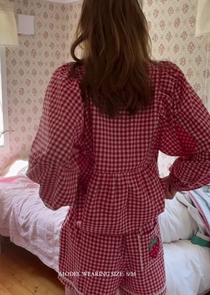 Bobbie bluse Red Checks Sissel Edelbo 